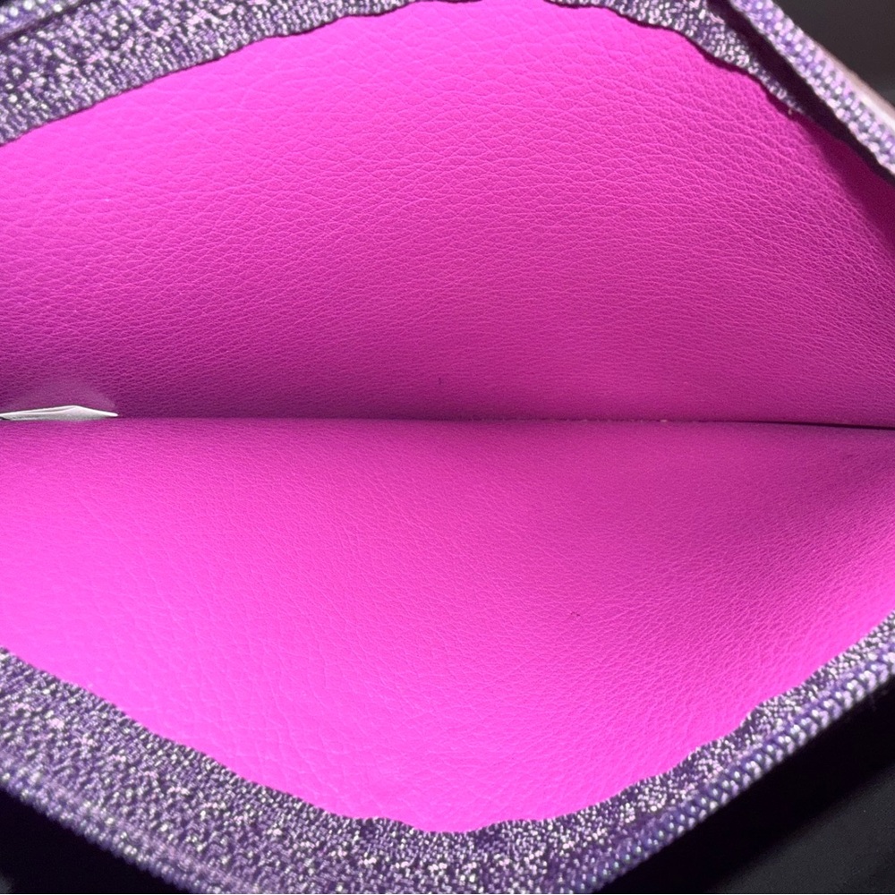 Kate Spade Purple Candy Print Leather Wristlet Pouch EUC - Picture 3 of 4